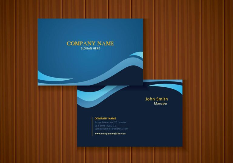 vector-free-stylish-blue-business-card-design